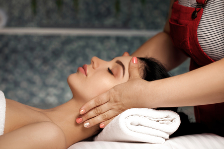 anti-aging facial massage.の写真素材