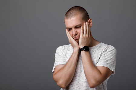 Portrait of frustrated young manの写真素材