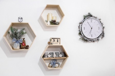 calendar with black 31 december word and christmas decor