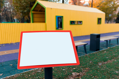 White blank sign board in the parkの写真素材