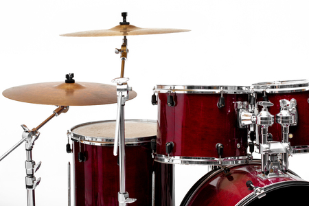 drum set on white background. musical instrumentsの写真素材