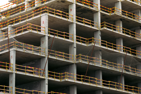 building construction site against sky background. construction of new building