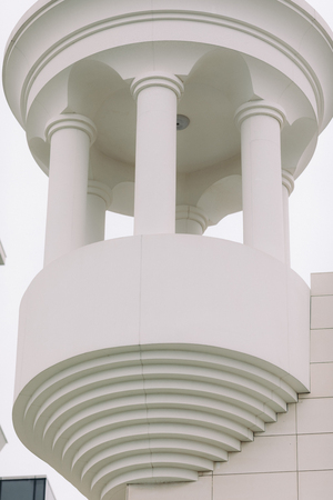 beautiful white stone balcony on sky background