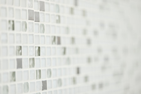 Small glass mosaic wall tile texture background.の写真素材