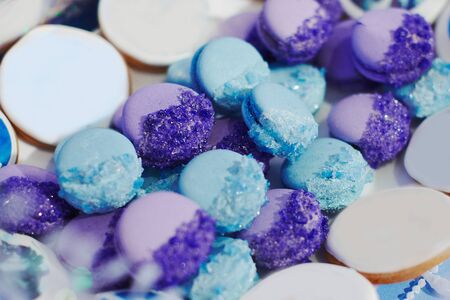 Details of winter style birthday candy bar