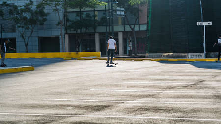 Skateboarders at Bonifacio Global Cityのeditorial素材