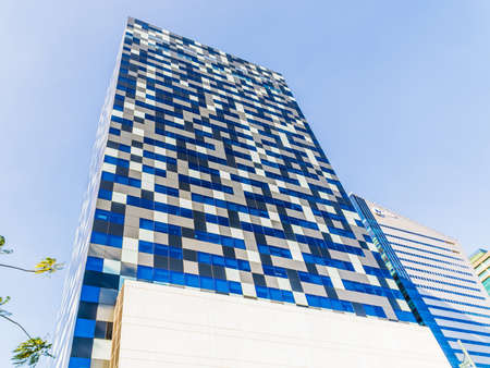Bonifacio Global City, Taguig City, Aprl 2, 2015: A modern building with geometric pattern facade