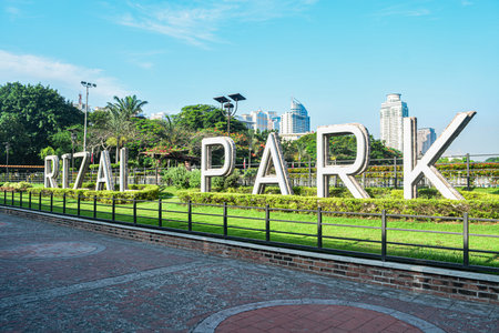 Rizal Park, Manila, Philippines July 2, 2014: Rizal Park built up signage along Taft Ave., Manila,...