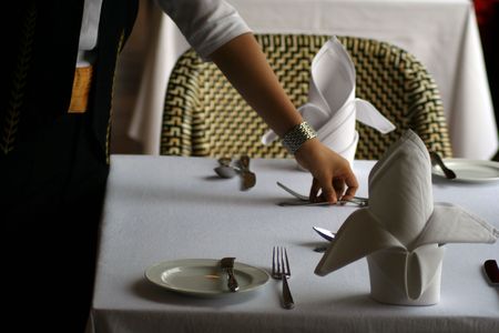 restaurant table mannerの写真素材