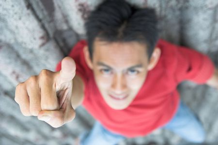 man pointingの写真素材