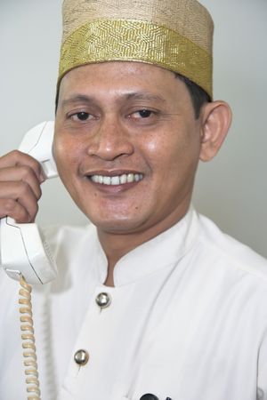 Bellboy or concierge at work