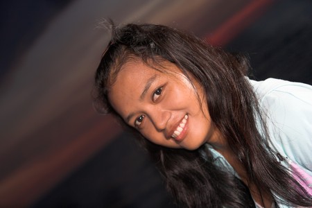 asian girl in evening