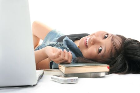 student lie down 