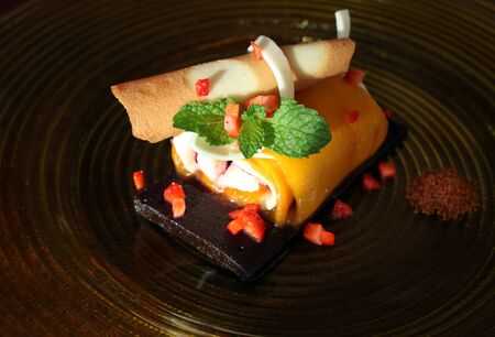 mango roll cakeの写真素材