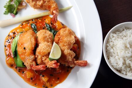 fried prawn in japanese breadcrumbの写真素材