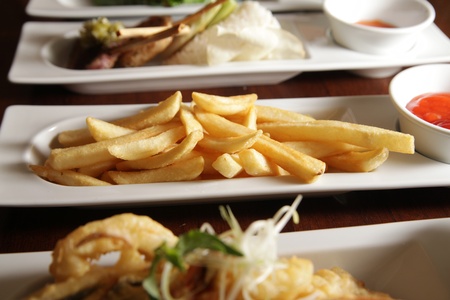 french fries with other food