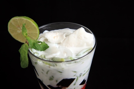 mixed cold coconut drink 