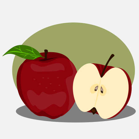 vector flat cartoon apple redのイラスト素材