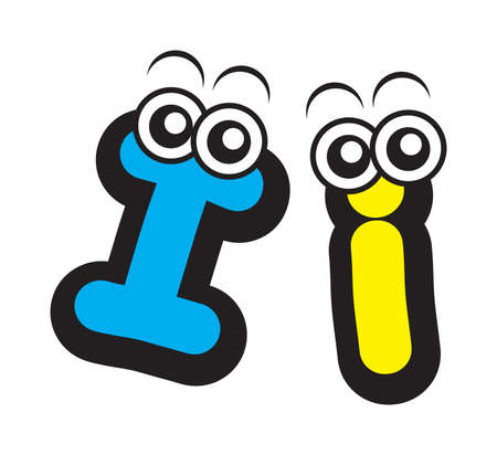 illustration of live cartoon font type characterのイラスト素材
