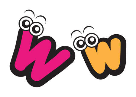 illustration of live cartoon font type characterのイラスト素材