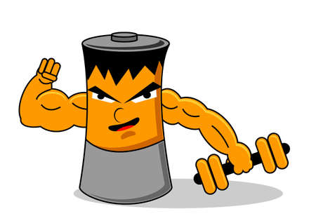 illustration graphic of battery cartoon characterのイラスト素材