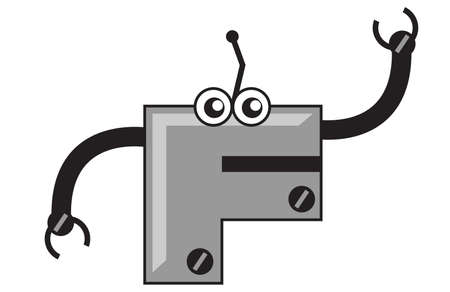 illustration graphic  clip art  robotic cartoon character font type  typography  of alphabetのイラスト素材