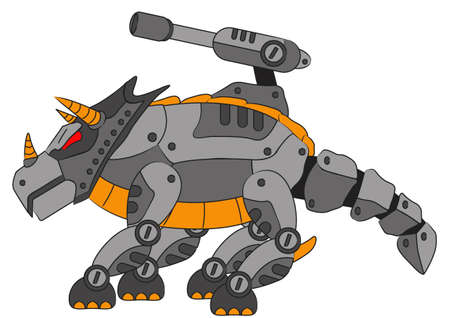 robotic triceratopsのイラスト素材