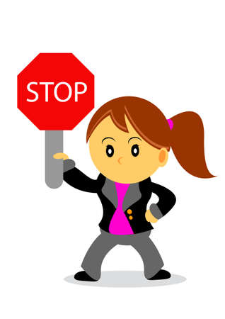 illustration of businesswoman cartoon character with her activityのイラスト素材