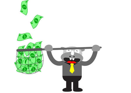 illutration  cartoon character of Rhino Businessman in activityのイラスト素材