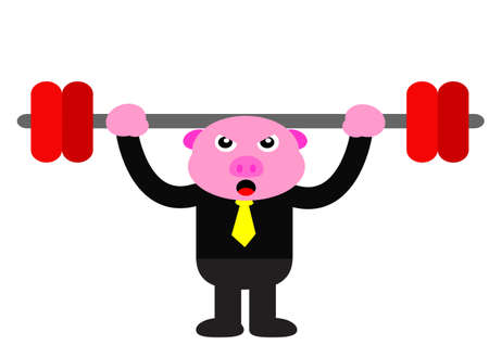 illustration graphic of piggy in business activityのイラスト素材