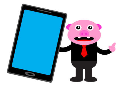 illustration graphic of piggy in business activityのイラスト素材