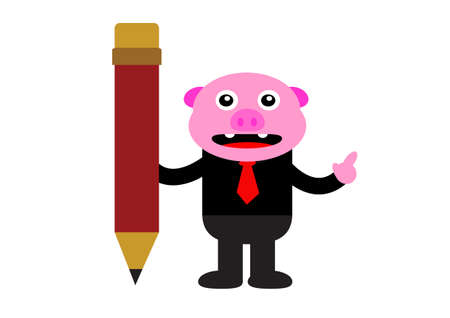 illustration graphic of piggy in business activityのイラスト素材
