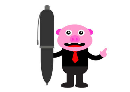 illustration graphic of piggy in business activityのイラスト素材
