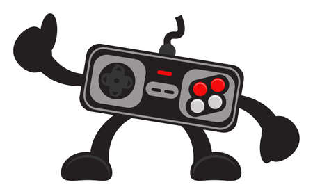 illustration vector graphic cartoon character of video game joystick