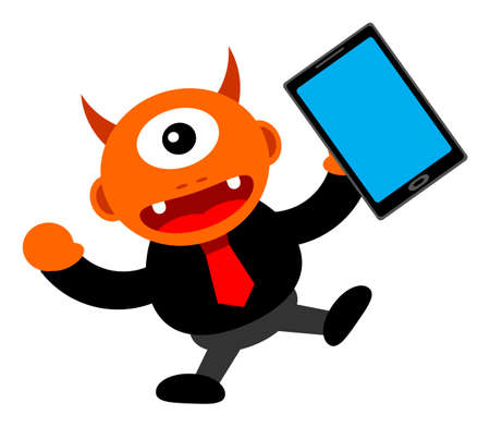 illustration of monster cartoon character in business activityのイラスト素材