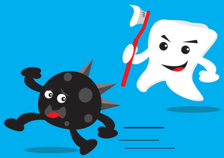 Teeth and Bacteryのイラスト素材