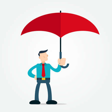 Illustration vector graphic of businessman holding umbrellaのイラスト素材