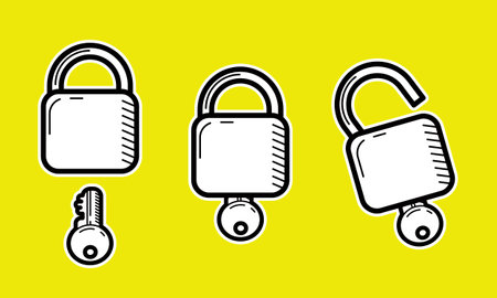 Illustration vector graphic design asset of lock and unlock symbol or icon. Suitable for...