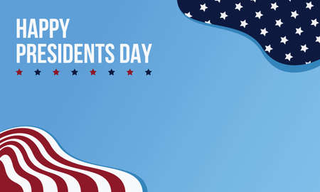 Illustration vector graphic abstract background of Presidents Day or Washington's Day with United State Flag and Blue Blank Text Area.のイラスト素材