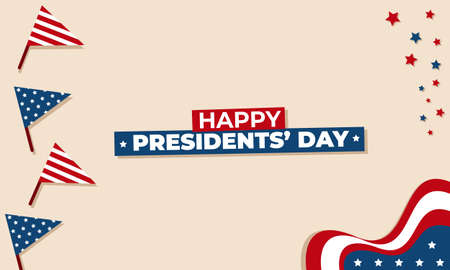 Illustration vector graphic background design of united states presidents day with flag and stars.のイラスト素材