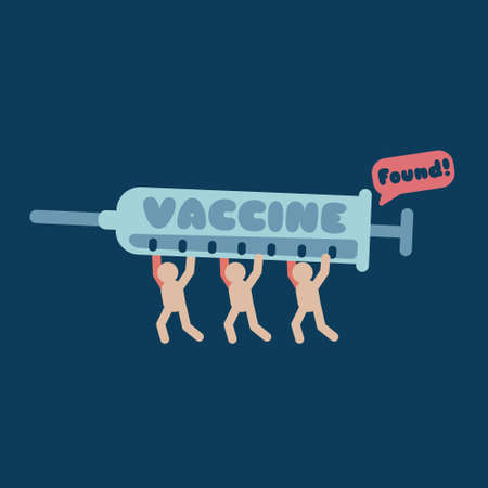 Illustration Vector Graphic of Simple Character Bring a Vaccine Describing Vaccine Found Concept.
Suitable for healthcare and medical visual content.のイラスト素材