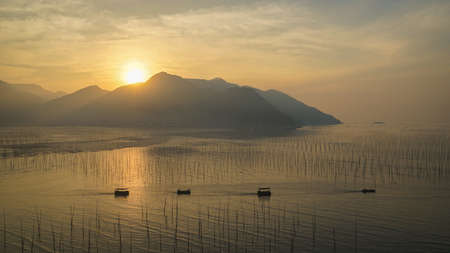 Xiapu sunset sceneryの写真素材