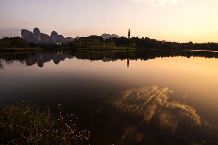 Mount Longhu with lake view