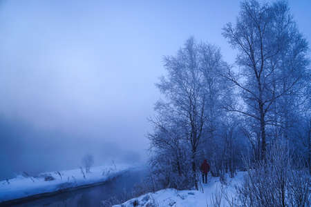 Winter scenery in Northeast Yichunの写真素材