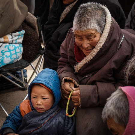 The elderly and childrenのeditorial素材