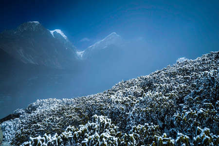 The snow capped mountainsの写真素材