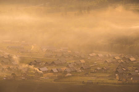 Beautiful village landscape scenery viewの写真素材