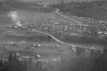 Beautiful village landscape scenery viewの写真素材