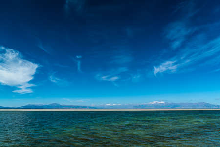 Sayram Lake landscape scenery viewの写真素材