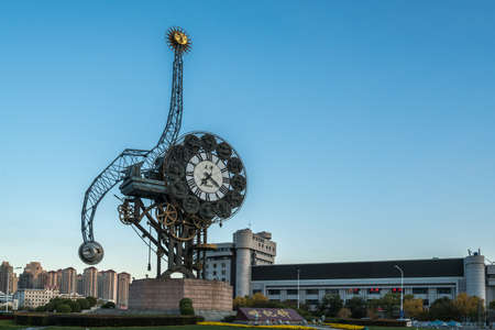 Century Clock of Tianjin Railway Stationのeditorial素材
